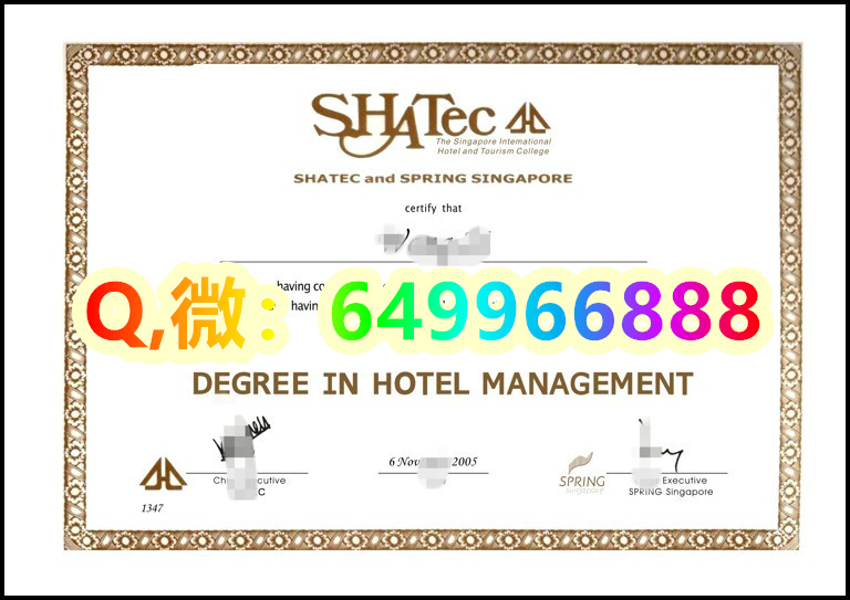 Shatec & Spring Singapore联合文凭样本大揭秘：酒店与旅游管理学院毕业证书样式解析