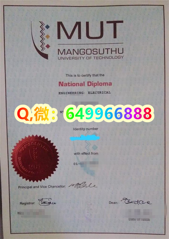 马古苏托理工学院毕业证样本揭秘：探索Mangosuthu Technikon文凭样式与细节